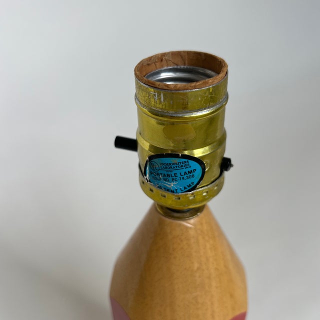 Vintage Red Lightolier Wood Pencil Lamp For Sale - Image 9 of 11