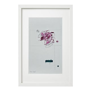 Framed Organic Modern Botanical Painting, Herbarium Wall Art, Minimalist Flower Study For Sale