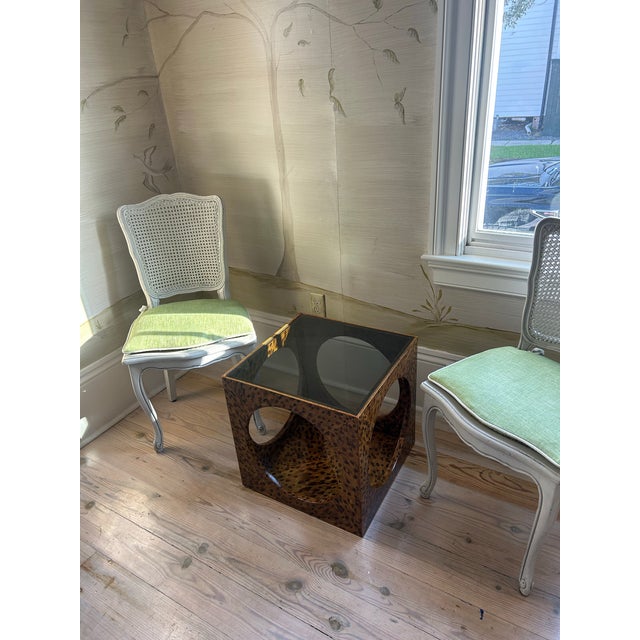 Vintage Lane Side Table Painted in Faux Tortoise For Sale In New Orleans - Image 6 of 7