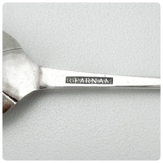 American American Coin Silver Mote Spoon, Rufus Farnam, Norwich, Ct, Boston, Ma, Hanover, Nh, Early Nineteenth Century For Sale - Image 3 of 3