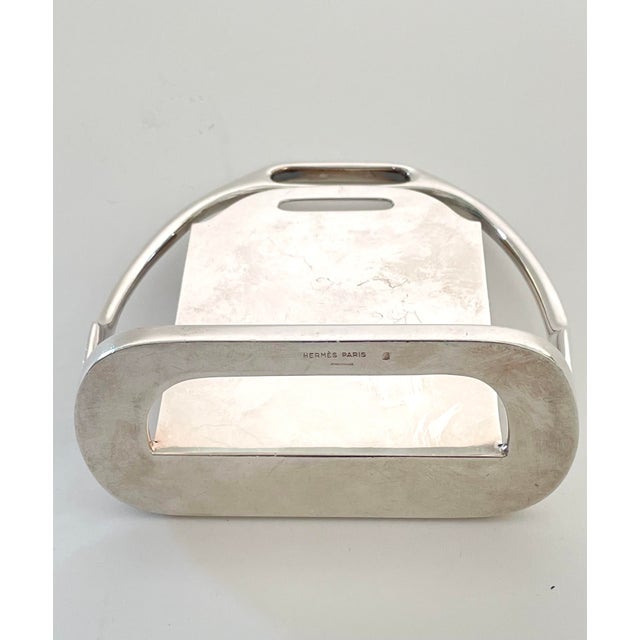 Mid-Century Modern Hermès Paris Stirrup Form Frame or Card Holder Accessory For Sale - Image 3 of 9