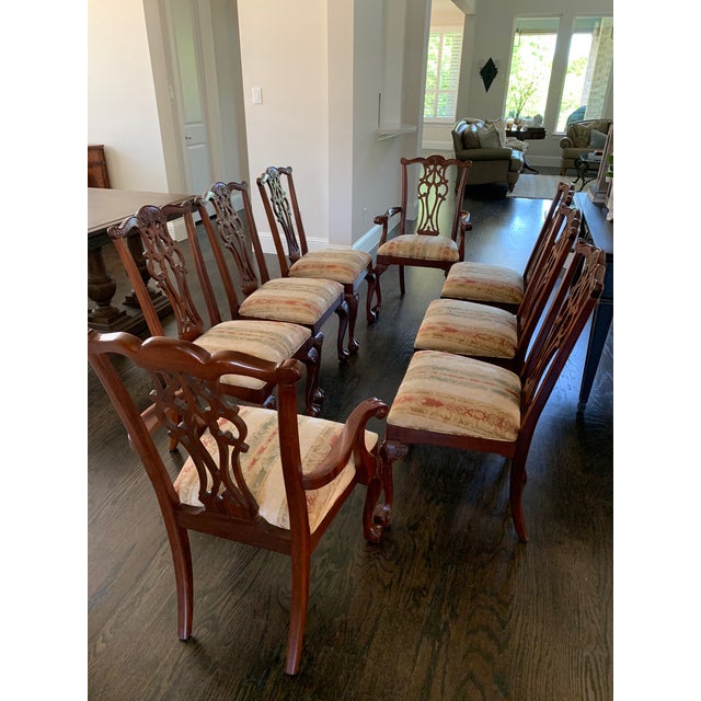 Ethan Allen Mahogany Chippendale Dining Chairs Set of 8 Chairish