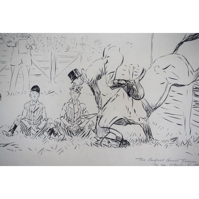 The Perfect Hunt Team 1931 Pen & Ink Drawing by Paul Brown For Sale - Image 4 of 7
