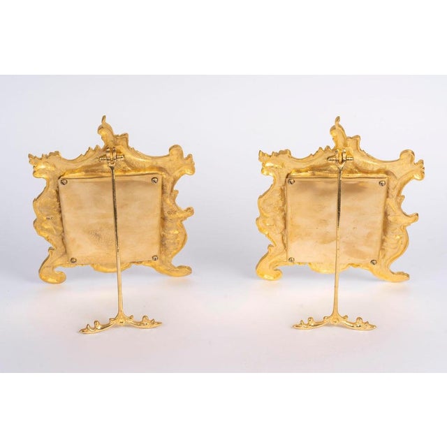 Napoleon III Gilt Bronze Picture Frames, 19th Century, Set of 2 For Sale - Image 4 of 5