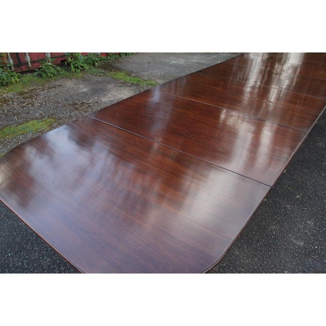 Large Early 20th Century Mahogany Four-Pedestal Dining Table, 1920s For Sale - Image 4 of 11
