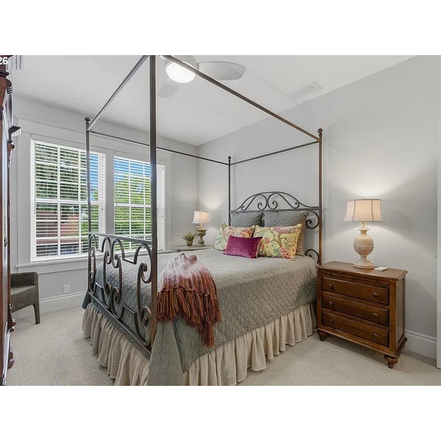 2000 - 2009 Iron 4 Poster Canopy Queen Bed Frame For Sale - Image 5 of 5