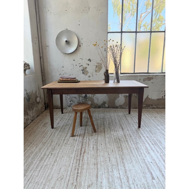 1950s Farmhouse Walnut Table with Spindle Legs, 1950 For Sale - Image 5 of 18