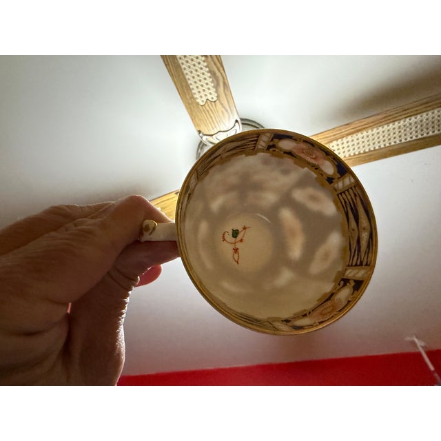 1860s Royal Crown Derby Imari Pattern Cups and Saucers by Stevenson & Hancock - Set of 10 For Sale - Image 16 of 18