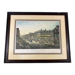 Vintage Lithograph of 19th Broadway Panoramic by Stanley" 39.75"w For Sale