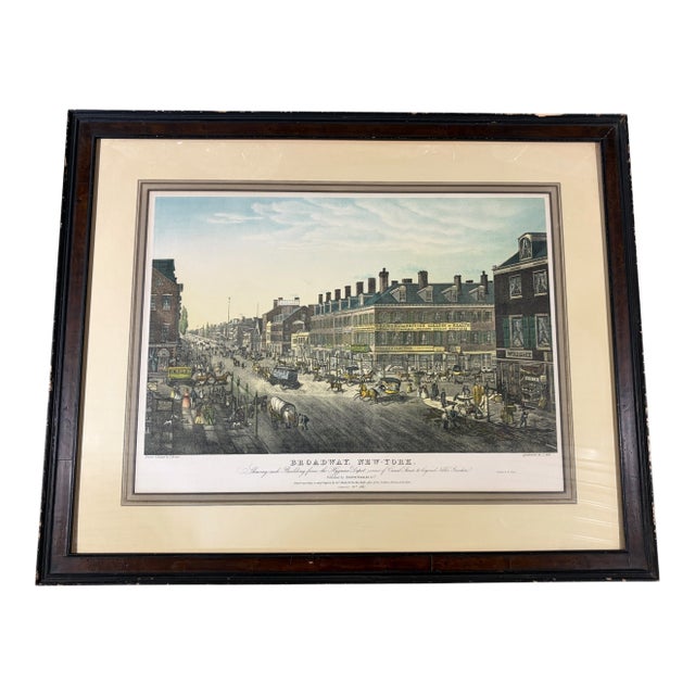 Vintage Lithograph of 19th Broadway Panoramic by Stanley" 39.75"w For Sale