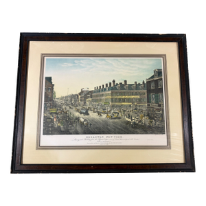Vintage Lithograph of 19th Broadway Panoramic by Stanley" 39.75"w