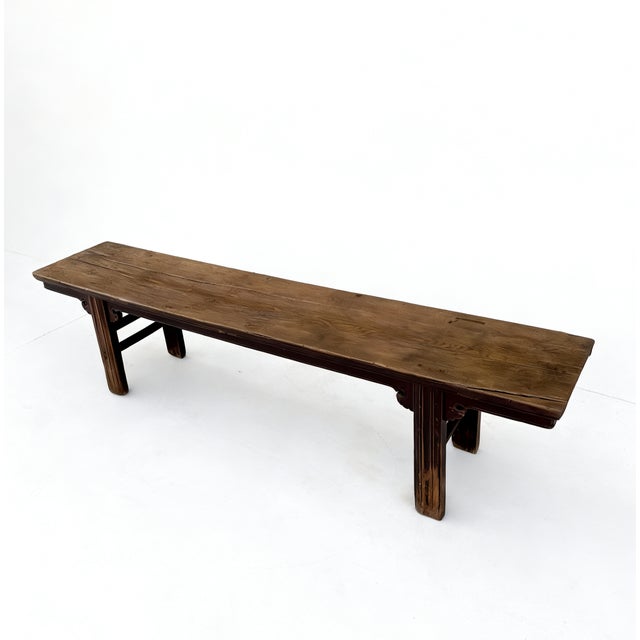 Made of solid elm wood, the color and wood of this rustic vintage bench is exact the same as it was found.It will be a...