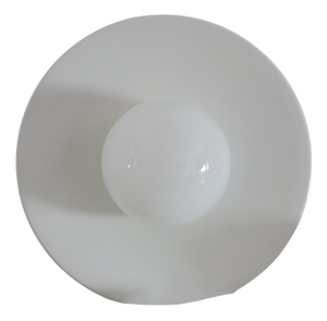 Large Italian Flush Mount Disk Light in Metal and Glass, 1970s