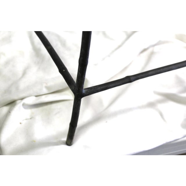 Mid-Century Modern 1990s Mid Century Modern Bronze, Bamboo Side Table For Sale - Image 3 of 7
