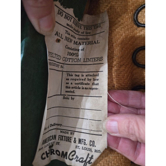 Mid 20th Century Art Deco Accent Chairs - Pair - Chrome and Green - Attributed to Kem Weber for Lloyd’s Manufacturing For Sale - Image 14 of 18