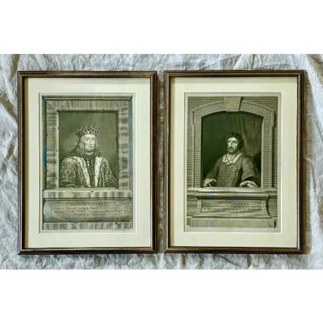 Well executed engravings of two kings of Denmark&nbsp; --&nbsp; Christian den Anden and Christian den Forste in vintage...