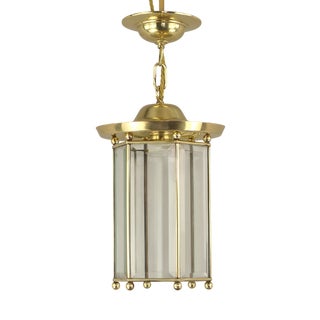 Art Deco Viennese Pendant Chandelier with Hand-Cut Glass, 1920s For Sale