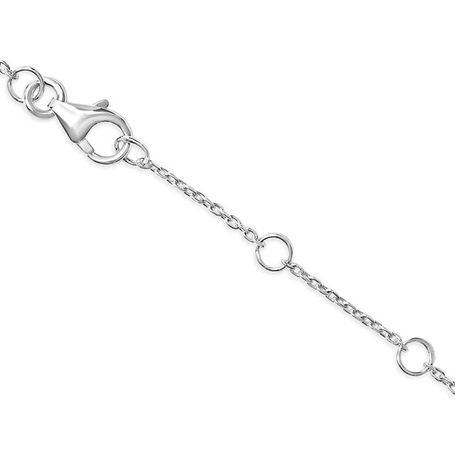 Haus of Brilliance 10K White Gold Diamond Accent "U" Initial Charm and Link Bracelet For Sale - Image 4 of 6