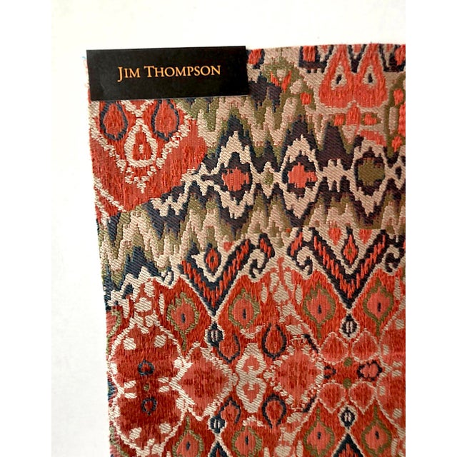 2010s Jim Thompson Songket Fabric in Persian Red, 28" For Sale - Image 5 of 11