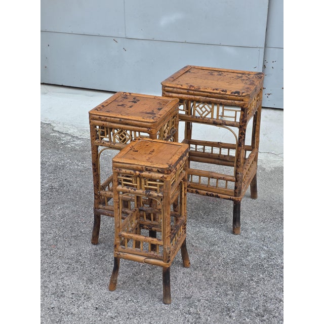 Art Nouveau Bamboo Stacking Tables, Italy, 1920s, Set of 3 For Sale - Image 17 of 17