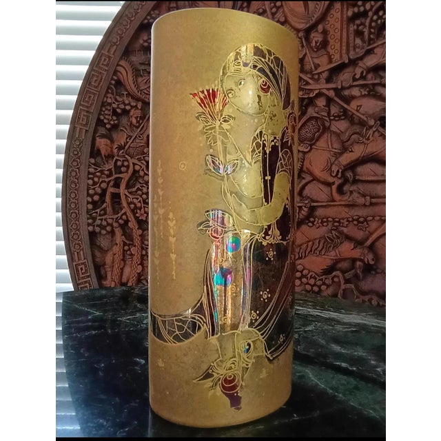 Rosenthal 1970s Rosenthal Large Numbered 24k Gold Plated Multicolor Porcelain Vase For Sale - Image 4 of 9