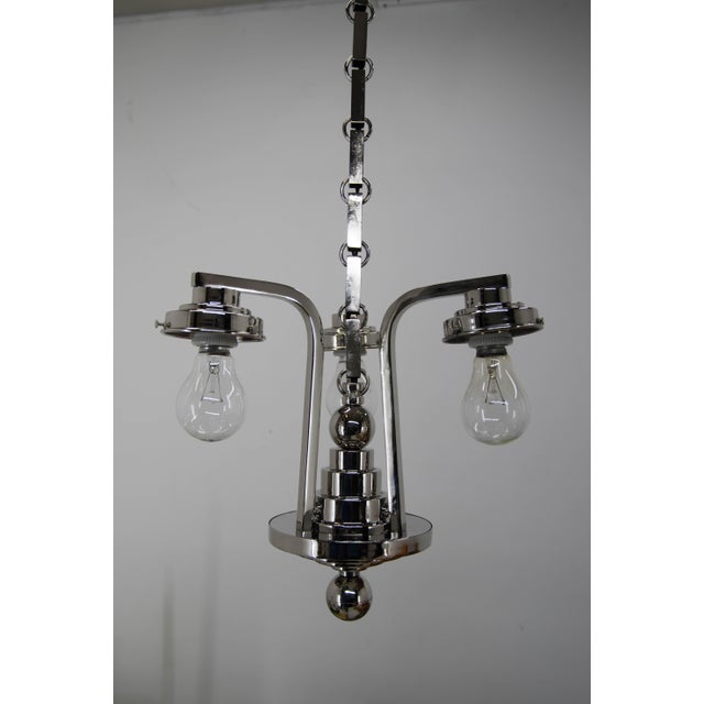 Art Deco 3-Arm Chandelier, 1920s For Sale - Image 12 of 13
