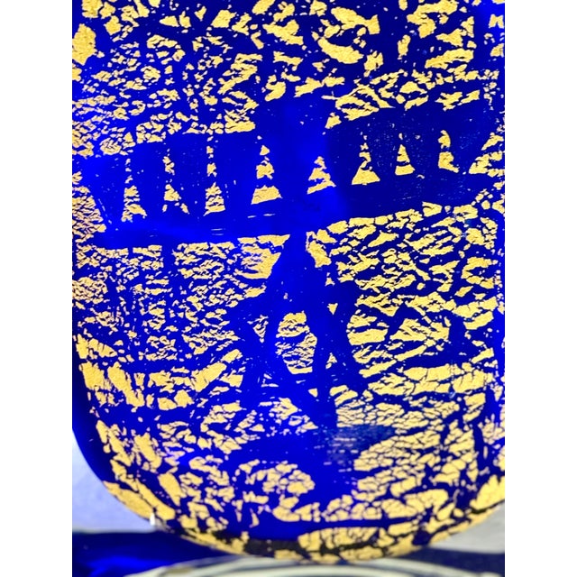 Glass Giancarlo Signoretto, Large Rare Signoretto Murano Glass Aventurine Menorah Italian Sculpture Judaica For Sale - Image 7 of 15