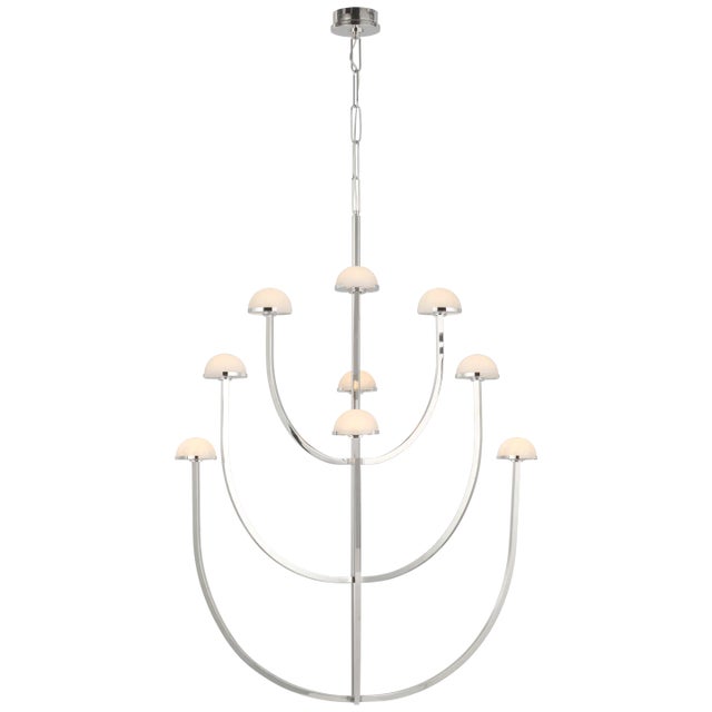 Pedra X-Large Three-Tier Chandelier in Polished Nickel with Alabaster Designer: Kelly Wearstler Canopy: 4.5" Round...