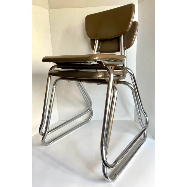 Pair of Mid-Century Kids Virco Chrome School Chairs For Sale - Image 10 of 13