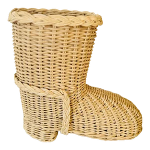 Vintage Wicker Boot Storage Basket
