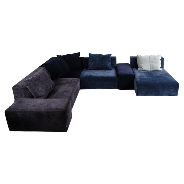 Modular Sofa in Blue Fabric with Cushions from Eilersen, Set of 4 For Sale - Image 10 of 10