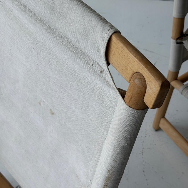 1980s Danish Canvas Sling Safari Chairs For Sale - Image 10 of 10