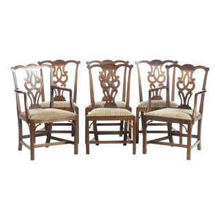 19th Century Chippendale English Chairs in Mahogany, Set of 6 For Sale
