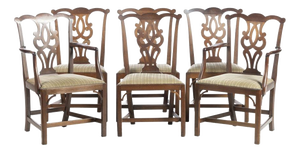 19th Century Chippendale English Chairs in Mahogany, Set of 6