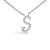 Contemporary 10K White Gold Diamond Accent "S" Initial Script Style Pendant Necklace For Sale - Image 3 of 5
