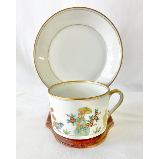 Fitz and Floyd ‘Promenade’ Tea Cups and Saucers Set of 4 Chairish