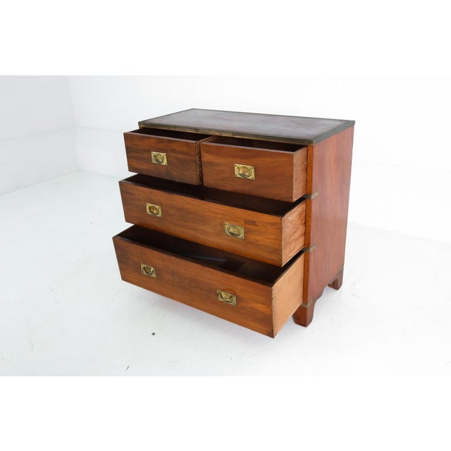 English Mahogany Campaign Chest With Brass Hardware For Sale - Image 9 of 14