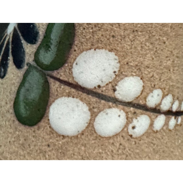 Late 20th Century Handcrafted Mexican Stoneware Pottery Folk Art Floral Bell For Sale - Image 9 of 12