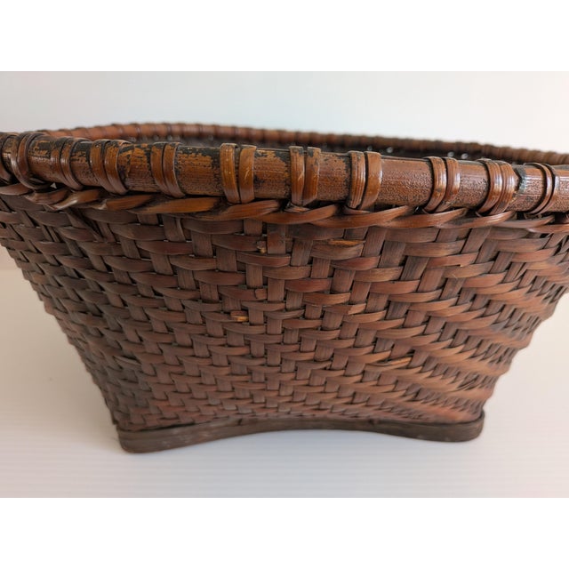 Wood Large Vintage Philippine Tinguian Tribe Labba Basket For Sale - Image 7 of 8
