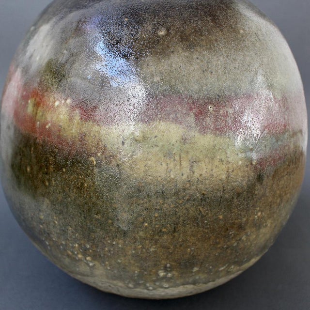 Large Spherical Stoneware Flower Vase by Ingeborg and Bruno Asshoff, 1960s For Sale - Image 6 of 15