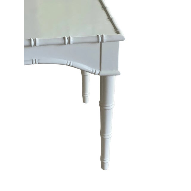 Lacquered Faux Bamboo Coffee Table in the Style of Maitland Smith For Sale - Image 9 of 10