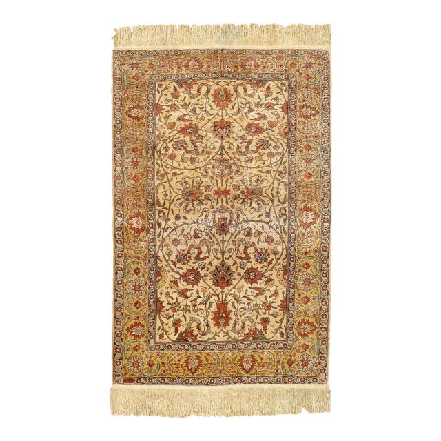 Pasargad DC Fine Hand Knotted Turkish Pure Silk Hereke Rug For Sale