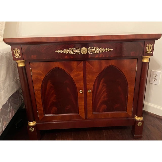 Kindel Neoclassic Mahogany Nightstand, Bedside Table, Chest