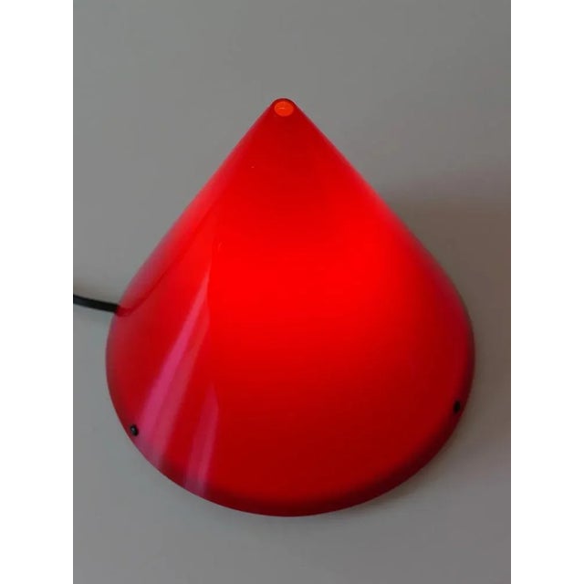 Red Acrylic Table Lamps or Cone Sconces by Verner Panton for Poly Thema, Set of 3 For Sale - Image 8 of 18
