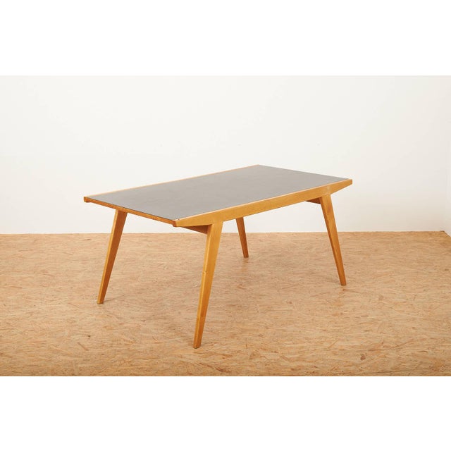 Table in Ash Frame and Base with Small Cutlery Drawer on One Side, Switzerland, 1960 For Sale - Image 3 of 11