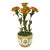 Bouquet of French Marigolds by Didier Gardillou – Contempory – 18th-Century Paris Porcelain Pot – À La Reine Manufactory For Sale