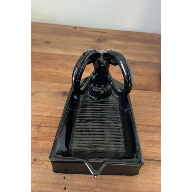 Black Vintage Mid-Century Ram's Head Vanity Dish For Sale - Image 8 of 9