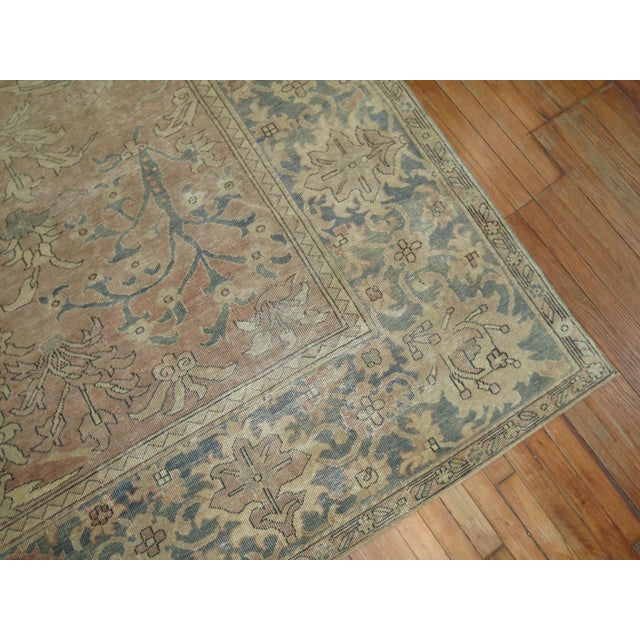 Indian Early 20th Century Zabihi Collection Camel Taupe Room Size Indian Rug - 9'2" x 11'9" For Sale - Image 3 of 12