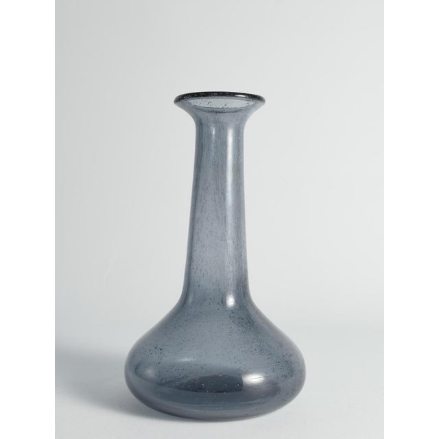 1960s Scandinavian Modern Blue Glass Vase by Erik Höglund for Boda, Sweden, 1960s For Sale - Image 5 of 14