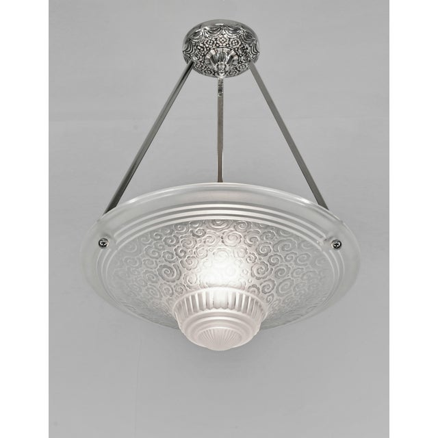 Art Deco French Art Deco Pendant Light by Muller Freres 1930 France - 3 Available For Sale - Image 3 of 10